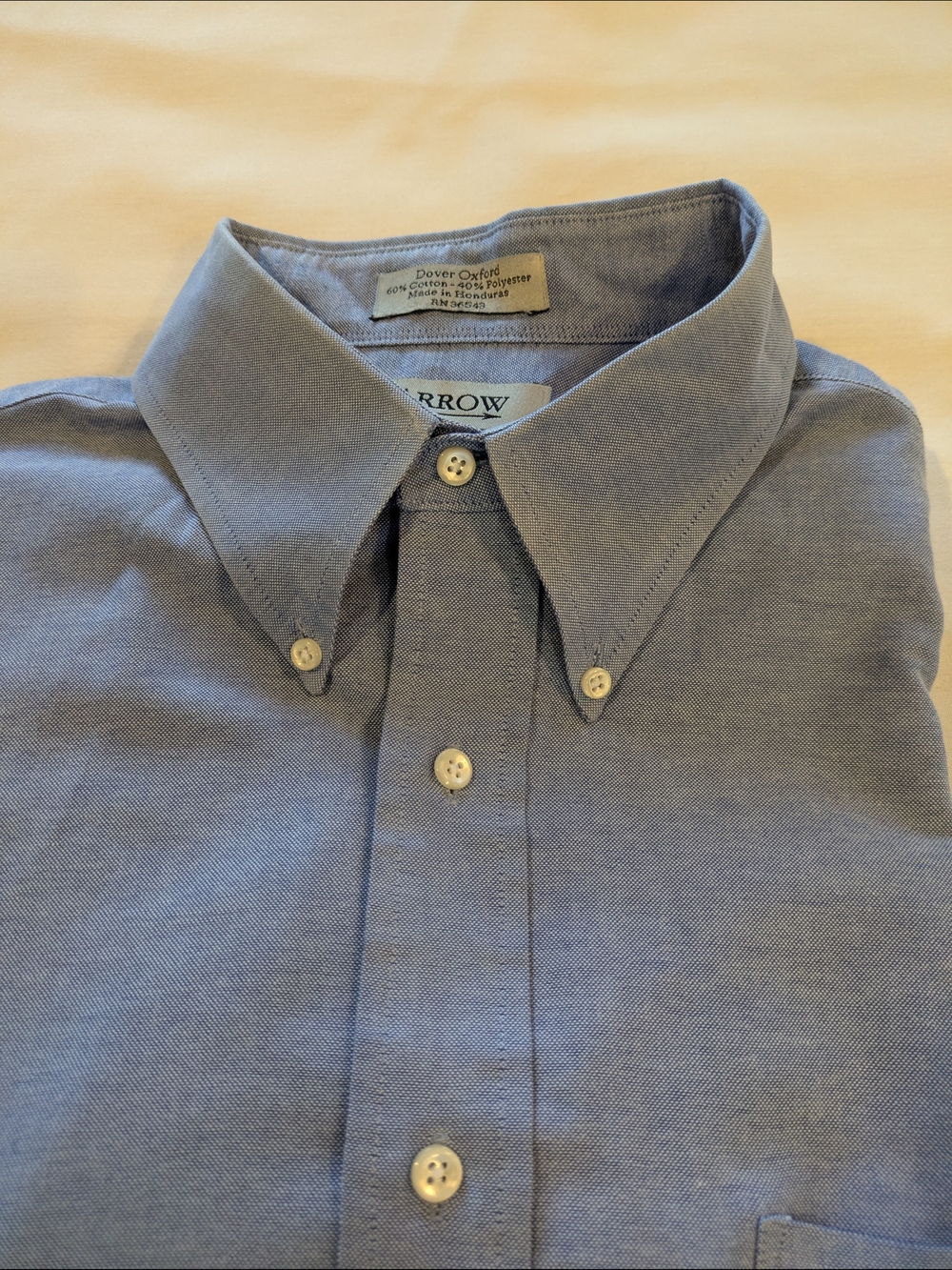 Arrow Men's Oxford Button-Down Shirt in Blue Size 17